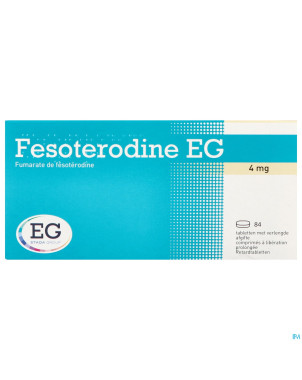 Fesoterodine eg 4mg liberation prolongee comp  84