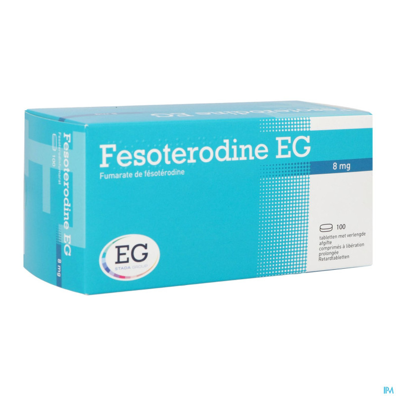 Fesoterodine eg 8mg liberation prolongee comp 100