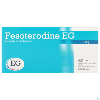 Fesoterodine eg 8mg liberation prolongee comp 100