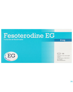 Fesoterodine eg 8mg liberation prolongee comp 100