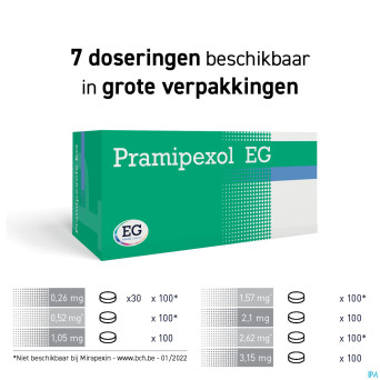 Pramipexol eg 0,26mg lib.prolongee comp 100