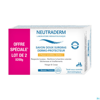 Neutraderm lot 2 savons doux surgras    200g
