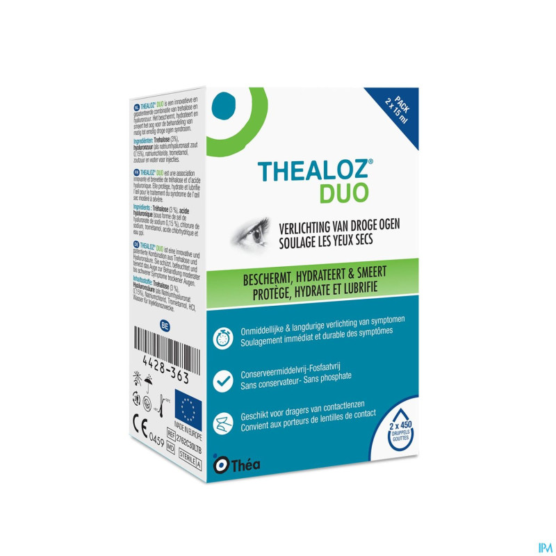 Thealoz duo gouttes oculaires    2x15ml