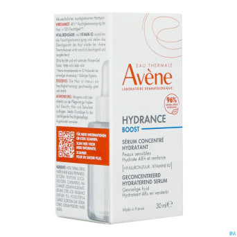 Avene hydrance boost serum concentre hydra.   30ml