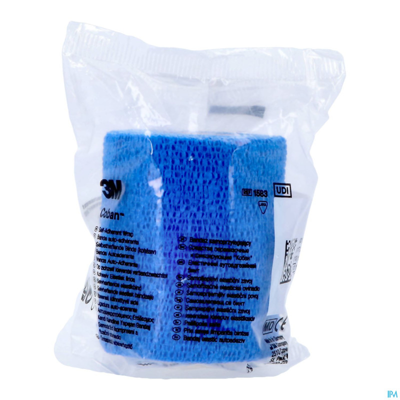 Coban bande el.coh. bleu  7,5cmx4,5m etire roul. 1