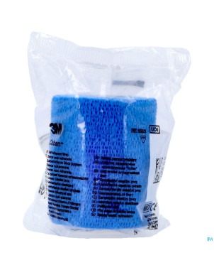 Coban bande el.coh. bleu  7,5cmx4,5m etire roul. 1