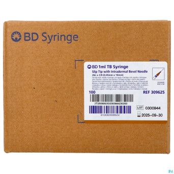 Bd luer slip tip sering.1ml+aig.26g 3/8'' ster 100