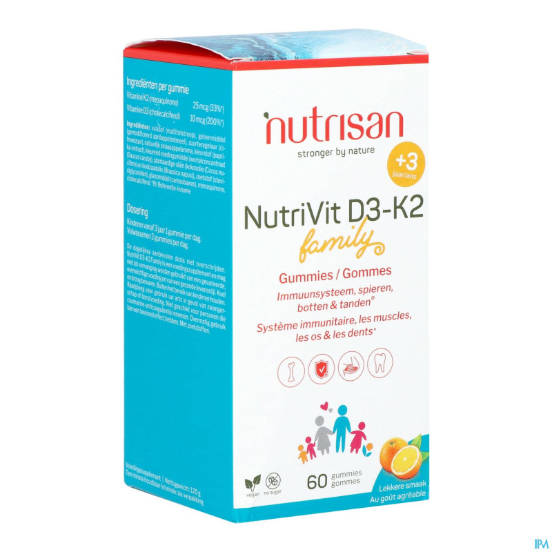 Nutrivit d3-k2 family gommes 60    nutrisan