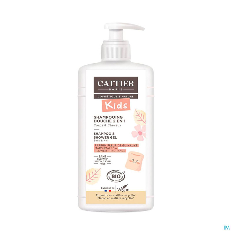 Cattier shampooing kids 2en1 fleur guimauve  500ml