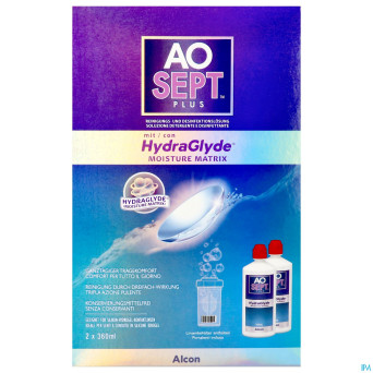 Aosept plus hydraglyde 2x360ml + 2 etuis