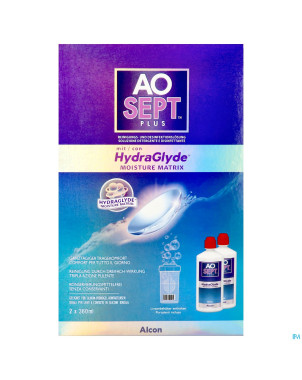 Aosept plus hydraglyde 2x360ml + 2 etuis