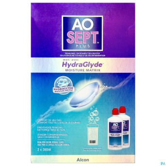 Aosept plus hydraglyde 2x360ml + 2 etuis