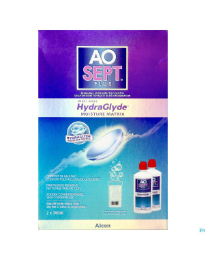 Aosept plus hydraglyde 2x360ml + 2 etuis