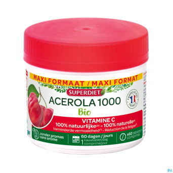 Superdiet maxi pot acerola 1000 bio    comp 60