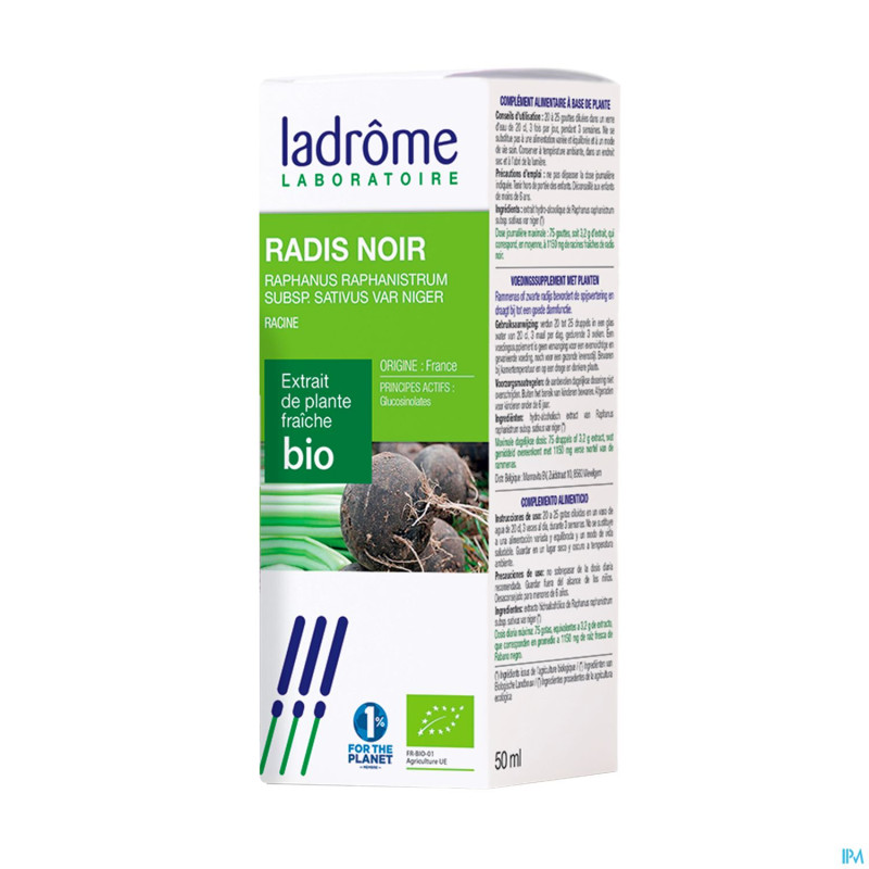 Ladrome raphanus sativus var.niger/radis noir 50ml