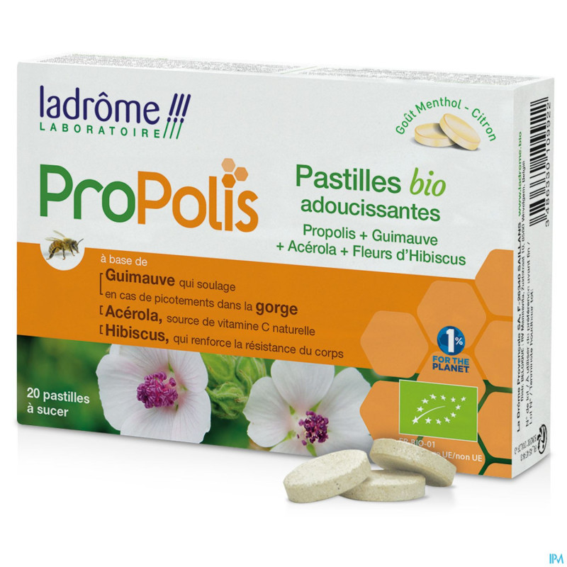 Ladrome adoucissantes propolis past sucer 20
