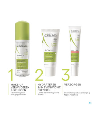 Aderma biology mousse nettoyante hydra prot. 150ml