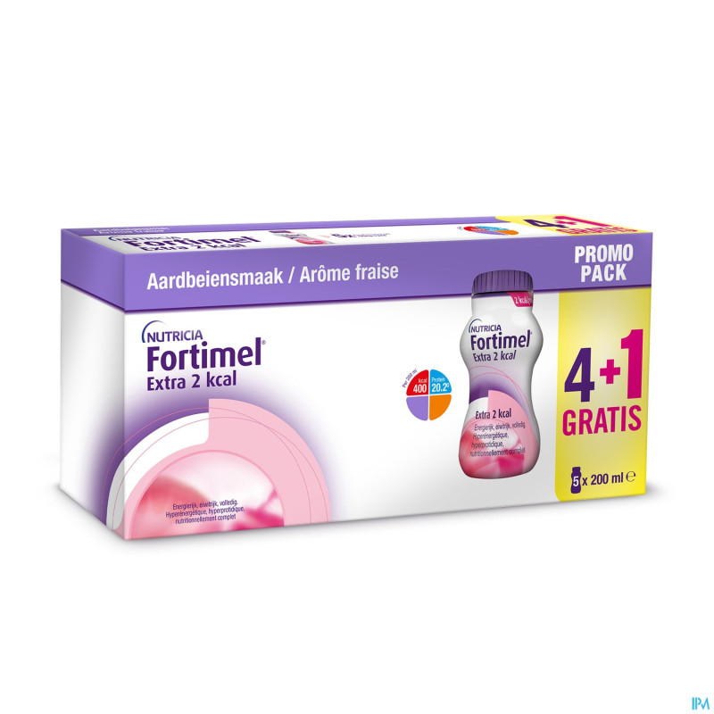 Fortimel extra 2kcal promopack 4+1 fraise  5x200ml