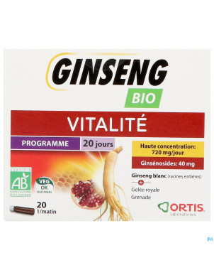 Ortis ginseng bio s/alcool    20x15ml