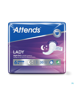 Attends lady night pad 1x30