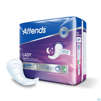Attends lady night pad 1x30