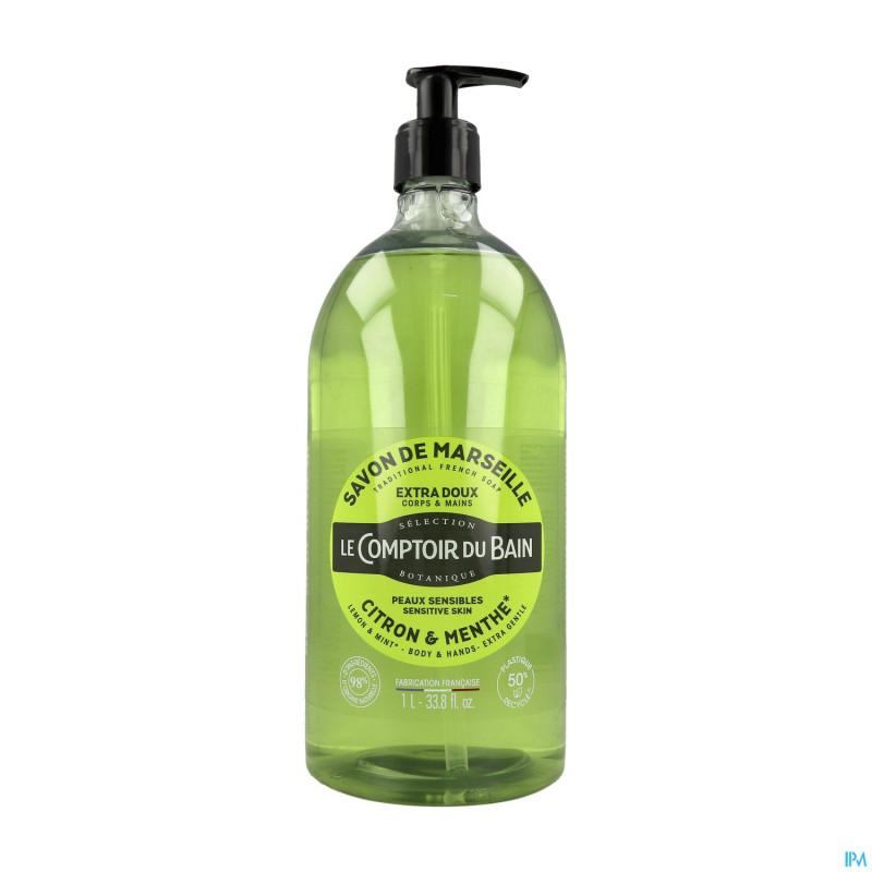 Lcb savon liquide citron menthe s/palme fl 1l