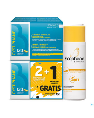 Cystiphane biorga comp 2x120 + sh ultra doux 200ml