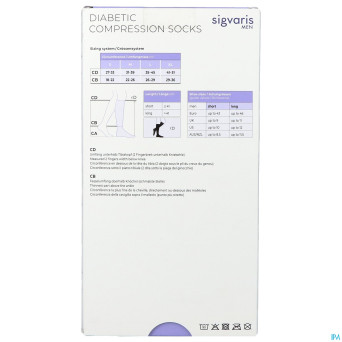 Sigvaris diabetic homme chauss. m long blanc