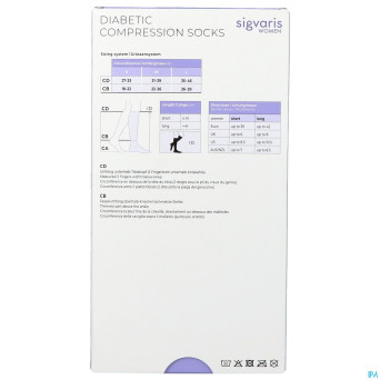 Sigvaris diabetic femme chauss. l long blanc