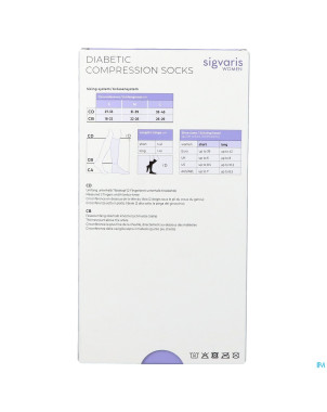 Sigvaris diabetic femme chauss. l long blanc