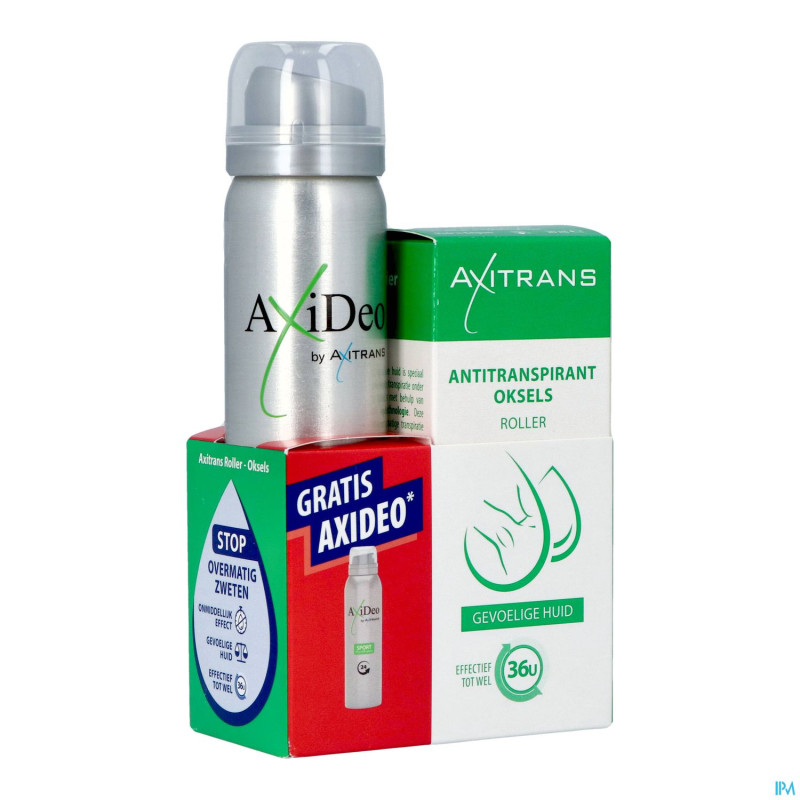 Axitrans roller peau sens.+axideo sport 75ml grat.
