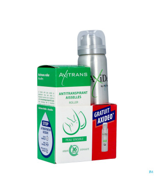 Axitrans roller peau sens.+axideo sport 75ml grat.