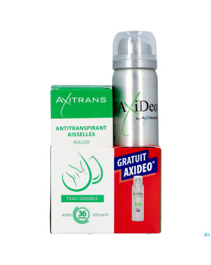 Axitrans roller peau sens.+axideo sport 75ml grat.