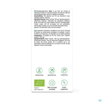 Purasana vegan maca 300mg bio    v-caps 120