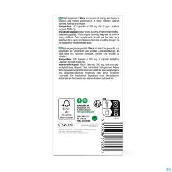 Purasana vegan maca 300mg bio    v-caps 120