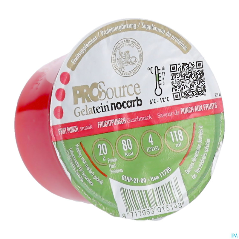 Prosource gelatein nocarb punchfruit20g prot.118ml