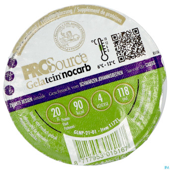 Prosource gelatein nocarb cassis 20g protein 118ml