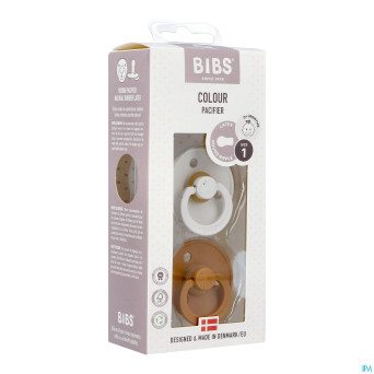 Bibs 1 sucette duo haze/caramel 2
