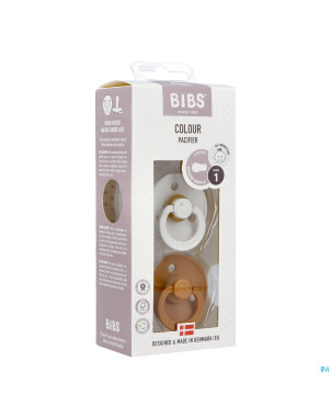Bibs 1 sucette duo haze/caramel 2