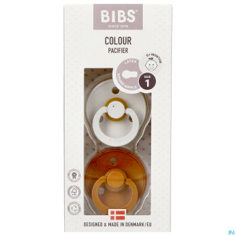 Bibs 1 sucette duo haze/caramel 2