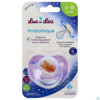 Luc&lea sucette nuit ana 6-18m chat anneau