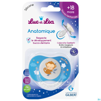 Luc&lea sucette nuit ana 18m+ singe anneau