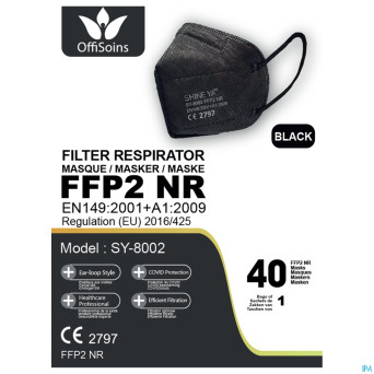 Offisoins masques ffp2 nr noir    boite 40