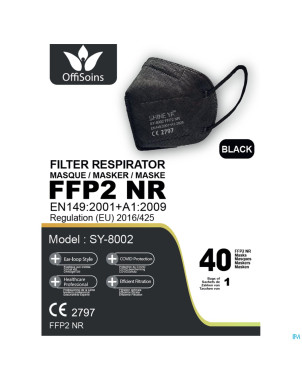 Offisoins masques ffp2 nr noir    boite 40
