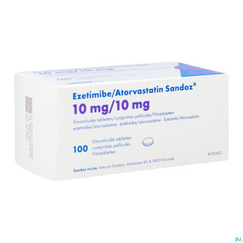 Ezetimibe atorvastatin sandoz 10/10mg comp pell100
