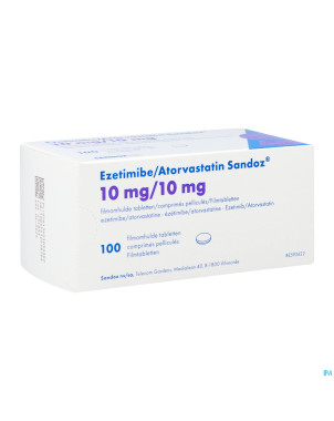 Ezetimibe atorvastatin sandoz 10/10mg comp pell100
