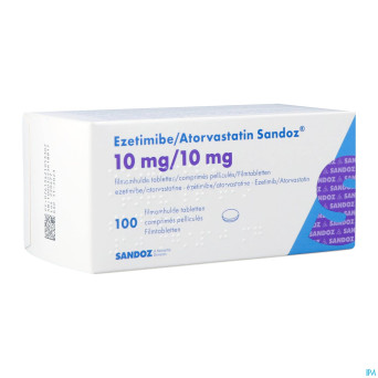 Ezetimibe atorvastatin sandoz 10/10mg comp pell100