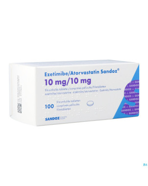 Ezetimibe atorvastatin sandoz 10/10mg comp pell100