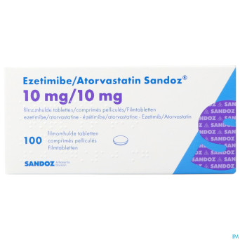 Ezetimibe atorvastatin sandoz 10/10mg comp pell100