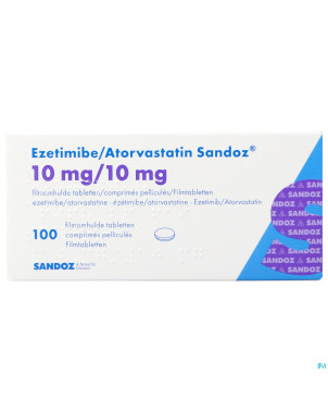 Ezetimibe atorvastatin sandoz 10/10mg comp pell100